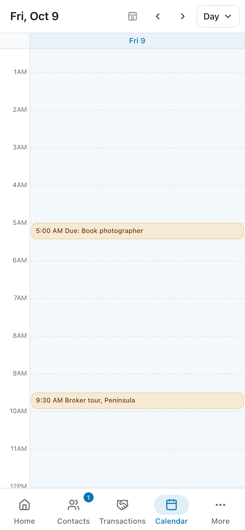 The week's calendar: task deadlines, a broker tour and a stager appointment